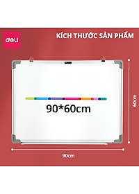 Bảng Từ Trắng Viết Bút Lông Deli - Bảng Mica Hít Nam Châm Nhiều Kích Cỡ - Có Khay Đựng - Phù Hợp Học Sinh Văn Phòng - EV450 / EV600 / EV900