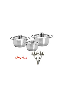 Bộ Nồi Inox 430 Bếp Từ Fivestar 3 Chiếc Nắp Inox Tặng 5 Muỗng Ăn Inox