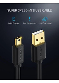 Ugreen UG10353US132TK 0.25M màu Đen Cáp sạc truyền dữ liệu USB 2.0 sang MINI USB đầu mạ vàng - HÀNG CHÍNH HÃNG