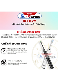 Máy Tăm nước cầm tay Rapido RWG150/RWW-300 - Bàn chải điện thông minh RST-15CW Trắng/RST-15WB Đen - Hàng Chính Hãng - bảo hành 6 tháng