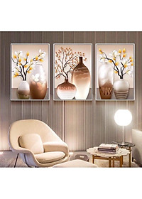 Tranh tráng gương cao cấp bộ 3 