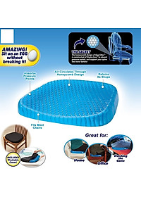 Đệm lót ghế ngồi văn phòng, ô tô xe hơi, xe máy dạng gel 3D silicon chống đau mỏi ê mông - Nệm ngồi mùa hè 2 mặt cực mát, thông thoáng chống nóng bí