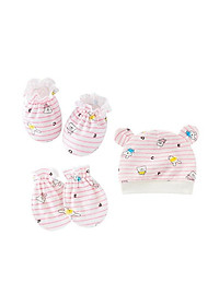 Set mũ, bao tay, bao chân cao cấp cho bé sơ sinh từ 0 - 6 tháng tuổi