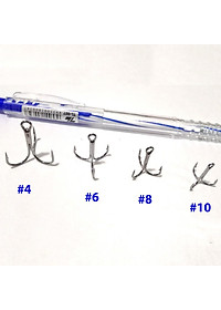 Combo 10 Lưỡi  Câu 3 Tiêu có ngạnh Thép không rỉ gắn mồi giả, câu lure lưỡi ba tiêu LC-6