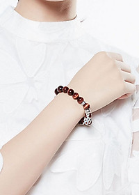 Vòng Thạch Anh Mắt Hổ Nâu Đỏ 10mm Mix Charm Bạc 925 Ngọc Quý Gemstones VT147