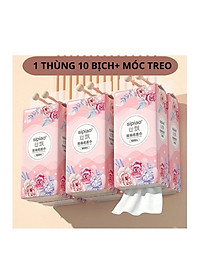 Thùng 10 Bịch Giấy Treo Đa Năng SIPIAO Hoa Hồng – Khăn Giấy Rút Treo Tường 4 Lớp, 1000 Tờ/Bịch, Giấy Tre Dai Mềm - HÀNG CHÍNH HÃNG MINIIN