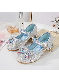 Giày công chúa Elsa búp bê cao gót cho bé gái 3-10 tuổi