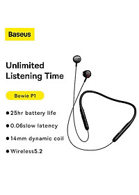 Tai Nghe Bluetooth Thể Thao, Chống nước Baseus Bowie P1 (Hàng chính hãng)
