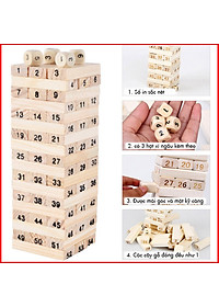 Đồ Chơi Rút Gỗ Cỡ Lớn Cao Cấp – Chọn Size - 54 Thanh Rút Gỗ Kèm 4 Con Súc Sắc Cho Bé – Bộ Đồ Chơi Rút Gỗ Chính Hãng miDoctor