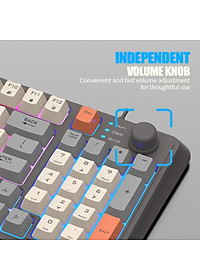 Bàn Phím Led Rainbow Gaming Giả cơ K82 có núm chỉnh âm lượng cho máy tính , laptop hàng nhập khẩu