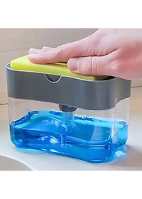 Hộp Đựng Nước Rửa Chén Kèm Vòi Bơm Thông Minh Tặng Kèm Miếng Rửa Chén Bọt Biển Và 5 Khăn Lau Chén PaKaSa - Chính Hãng 