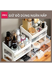 [Tặng sticker] Kệ Đựng Mỹ Phẩm Nhựa Nhiều Tầng Để Bàn Trong Suốt Có Thể Tháo Rời Deli - Kệ Đưng Đồ Trang Điểm Đồ Cá Nhân Nữ Trang Sức Hộp Lưu Trữ Văn Phòng Phẩm Decor Bàn Làm Việc Góc Học Tập - VS559 564
