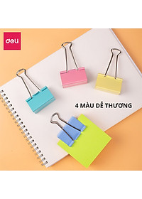 Kẹp Bướm Màu 51Mm Deli - 12 Cái/ Hộp - E8551A