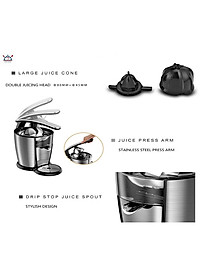 Máy vắt cam cao cấp thương hiệu Canmax CJ-186 - Chất liệu: Inox 304 - Dung tích: 1000ml - Công suất: 120W - Hàng Nhập Khẩu