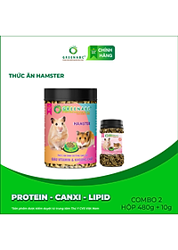 Thức ăn Hamster GREENABC – Bổ sung Protein - Canxi - Lipid giúp Hamster ăn ngon, giảm căng thẳng, long mượt, tăng đề kháng - Hộp 10g và 480g
