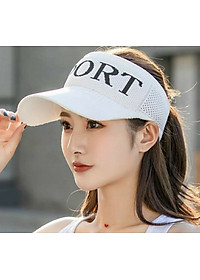 Mũ thể thao sport nửa đầu - Mũ lưỡi trai nửa đầu phong cách thời trang Aloha style-Nón Kết nửa đầu Nữ  Spor - Trắng