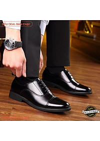 Giày Ba Khớp Phong Cách  Cổ Điển Cho Nam Giày Oxford Công Sở Thanh Lịch Mũi Cánh Armyman Derby Da PU