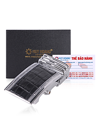 HJ9209-10-11-12 - Đầu khóa da cá sấu Huy Hoàng 3,5 phân đầu trắng màu đen, nâu đất, vàng, nâu đỏ