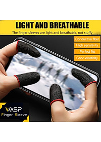 Bao tay chơi game cảm ứng găng tay chống mồ hôi, chống trượt - 1 ngón lẻ viền đỏ no box