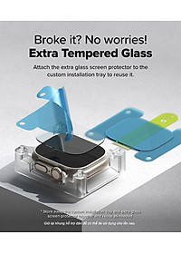 Bộ 2 dán cường lực Apple Watch Ultra 3/2/1 RINGKE Easy Slide Tempered Glass - Hàng Chính Hãng