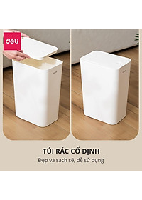 Thùng Rác Nắp Bật Nhấn Nút Thông Minh Deli - Tiết Kiệm Không Gian Nhựa PP Nguyên Sinh Hạn Chế Mùi Hôi Kháng Khuẩn Sọt Rác Văn Phòng Nhà Bếp - 1108 1109