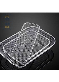 Rổ inox hình chữ nhật rửa hoa quả rau củ Giá inox 304 đa năng