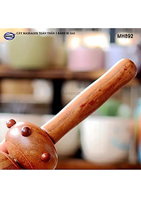 Cây lăn Massage toàn thân 3 bánh bi gai bằng gỗ Bách Xanh thơm (MH892) chăm sóc sức khỏe - giảm căng thẳng mệt mỏi