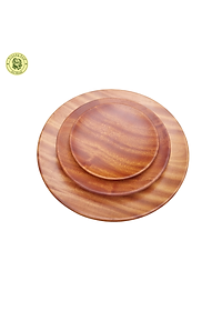 Bộ 04 Khay/Dĩa Gỗ Hình Tròn - Khay Dĩa Để Trái Cây - Đồ Gỗ Nhà Bếp Thương Hiệu Trường Sơn