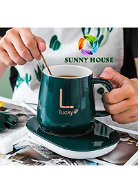 Cốc hâm nóng đồ uống   ,đa năng  ,kèm đế  và thìa mạ vàng cao cấp có hộp đựng sang trọng , có  thể làm quà tặng cho bạn bè người thân