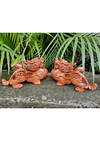 Cặp tượng đôi tỳ hưu bằng gỗ hương đá kt 20×11×8cm