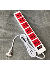 Ổ Cắm 6 Lỗ 3 Chấu Dây 2 Mét Điện Quang ĐQ ESK 2WR 63ECO - Trắng Đỏ