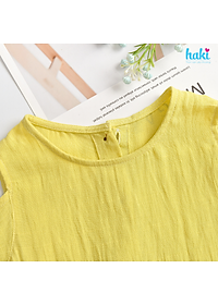 Váy bé gái_đầm cộc tay hở vai chính hãng HAKI, váy mùa hè cho bé, đầm trẻ em, váy thiết kế cho bé 10-27kg HK521