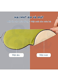 Bịt mắt ngủ lụa 2 mặt EMA, miếng che mắt ngủ cao cấp 2 mặt ấm mát có có quai đeo điều chỉnh