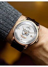 Đồng hồ nam chính hãng LOBINNI LB18071G-D1 hàng mới fullbox ,kính sapphire,chống xước,chống nước 50m,Bh 24 tháng,máy cơ (automatic),mặt trắng dây da nâu xịn