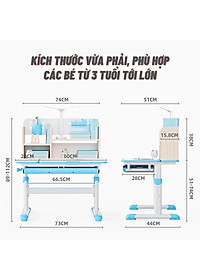 Bộ bàn học cho bé Sakawin S80 và Ghế G90 mới nhất, Bàn học sinh có giá sách Nâng hạ tay quay, Giá Nhập