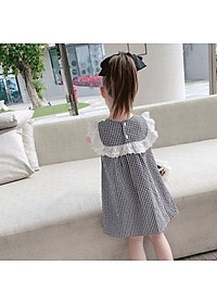Đầm suông caro cho bé phong cách Hàn Quốc từ 11-23kg - Đầm bé gái xinh xắn (SD-3618G)