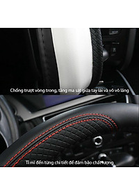 Bọc vô lăng da TpU chỉ viền, phối màu Size 38 cm cho ô tô 4 đến 7 chỗ