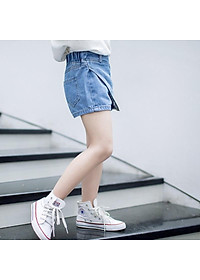 Quần jean ngắn giả váy cho bé gái Easy Baby, váy jean thời trang cho bé từ 14-26kg (JS-425G)