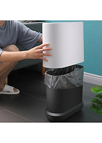 Thùng Rác Thông Minh Nhấn Nắp 10Lít 3 Ngăn Chống Đổ Kín Mùi Cao Cấp - Phóng Cách Hiện Đại - Chất Liệu ABS Cao Cấp Chính Hãng MINIIN