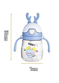 Bình Nước Có Ống Hút Cho Bé Tập Uống Có Van Chống Sặc Cao Cấp 300ml Bằng Nhựa PP Chịu Nhiệt Tốt Có Tay Cầm Tiện Lợi - HÀNG LOẠI 1- CHÍNH HÃNG MINIIN