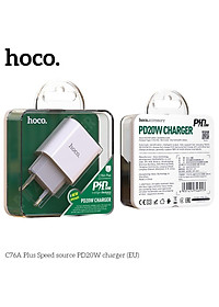 Củ Sạc Siêu Nhanh 20W PD Cho iPhone, iPad, Samsung,... - Cốc Sạc Hoco C76 Pus/C76A Plus 3.0 Siêu Nhanh Siêu Bền - HÀNG CHÍNH HÃNG