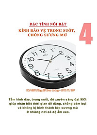 Đồng Hồ Treo Tường EASTAR Cao Cấp Tròn – Số Dập Nổi Máy KIM TRÔI – Bảo Hành 2 Năm – Tặng Pin Maxell