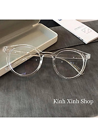 Kính Mắt Nam Nữ Chống Ánh Sáng Xanh Mắt Tròn Trong Suốt