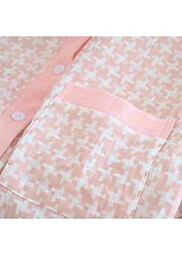 Đồ bộ bầu và sau sinh, Pijama cho con bú AZ44 chất liệu đũi xốp mặc hè thu và đông xuân