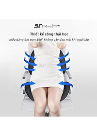 Bộ Gối Lót Mông Và Tựa Lưng Massage Chườm Nóng Cao Su Non Văn Phòng Ô Tô, Đệm Lưng Chống Gù, Giảm Đau Cột Sống - Sairui