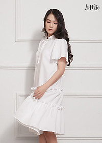 Đầm Babydoll Lụa Crep Nhún Bèo Tay Loe Maxivic, La Mộc - LM012206