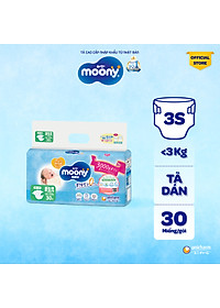 Tã dán cao cấp Moony 3S dành cho trẻ sơ sinh dưới 3 KG