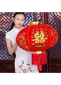  Đèn Lồng Vải Nhung Treo Tết Lễ Hội Size 60cm 80cm 100cm