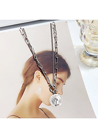 Vòng cổ dây chuyền nam nữ 2 lớp titan thời trang cá tính
