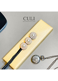 Kẹp búi tóc, kẹp quấn tóc dẻo củ tỏi đa năng, kẹp tóc đính hoa - ngọc hot trend style Hàn Quốc cho nữ - Culi.accessories